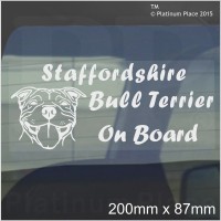 Staffordshire Bull Terrier Dog On Board Sticker-Car,Van,Truck-Staff Staffy Window Sign